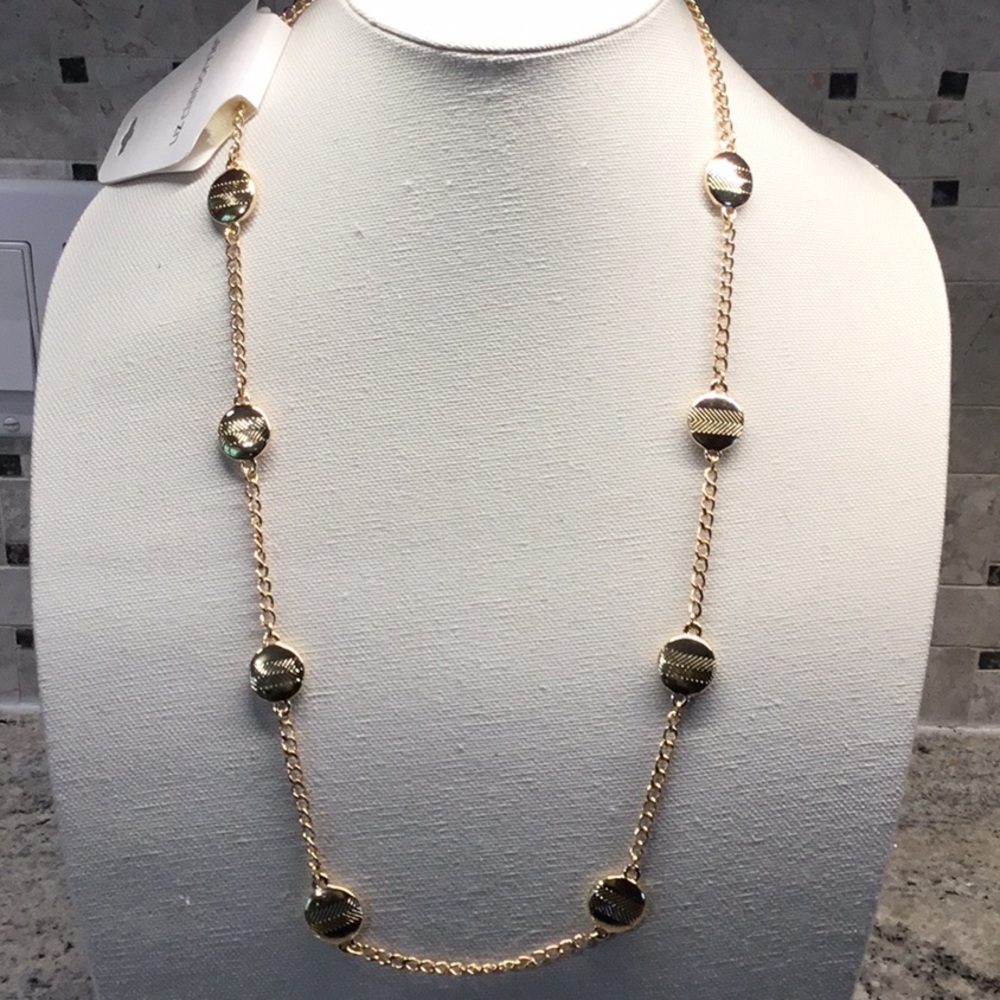 New Liz Claiborne gold plated necklace